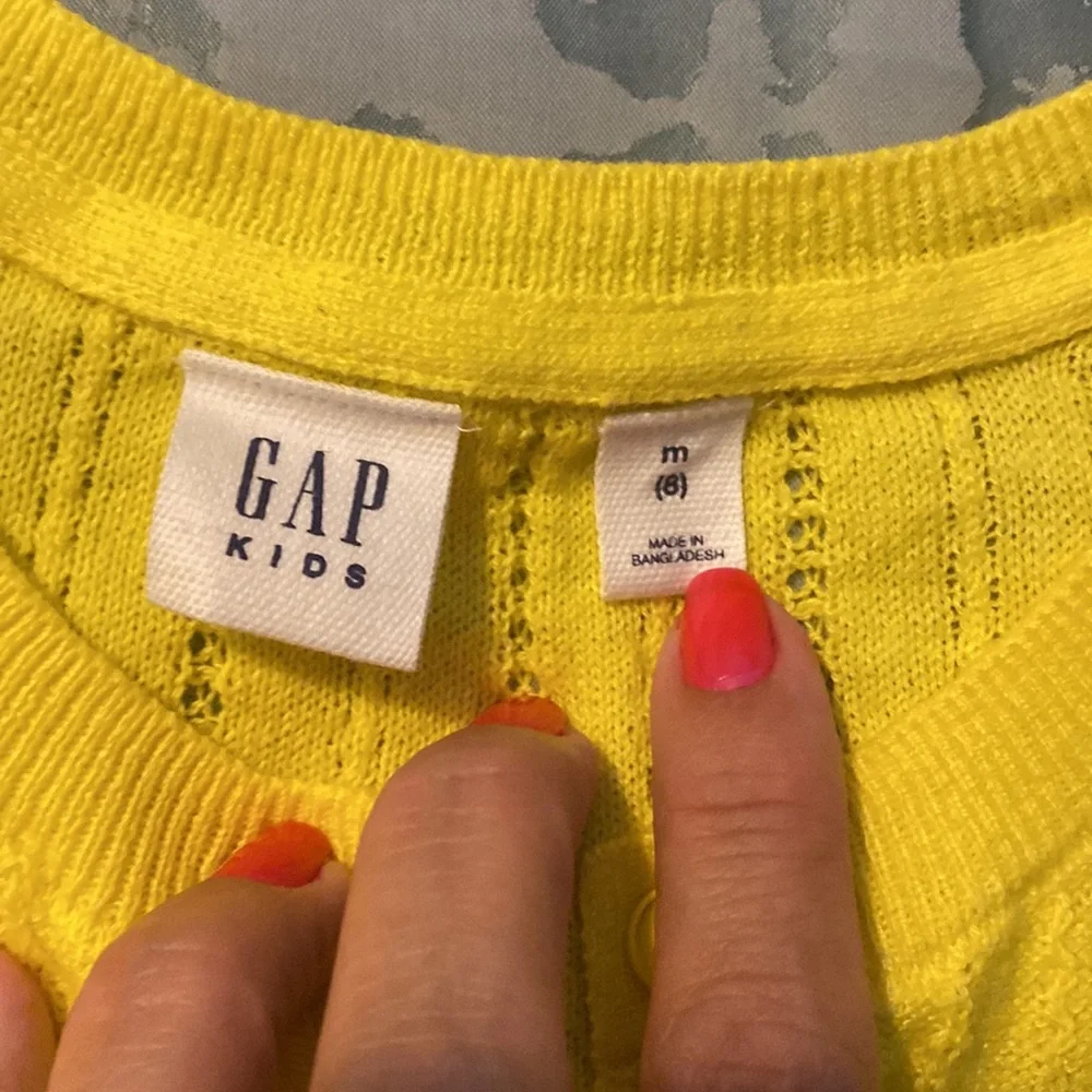 Gap Kids Yellow Knit Light Sweater, Medium, NWOT - Picture 6 of 10